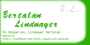 bertalan lindmayer business card